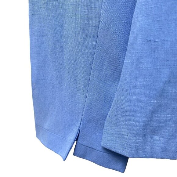 COLDWATER CREEK Womens Jacket Size Small Blue Linen Silk Open Front Minimalist - Picture 6 of 7